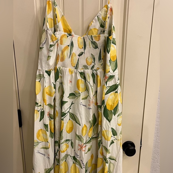 H&M Lemon Print Dress - White and Yellow size xl NWOT - Picture 2 of 7